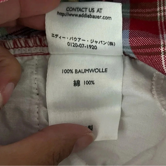Eddie Bauer Skirt Size 10 Plaid Knee Length Pockets Front Zip 100% Baumwolle - Picture 9 of 10